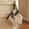 Luxury Ribbon-Accent Pleated Tote Bag (ZTS-CR-045)