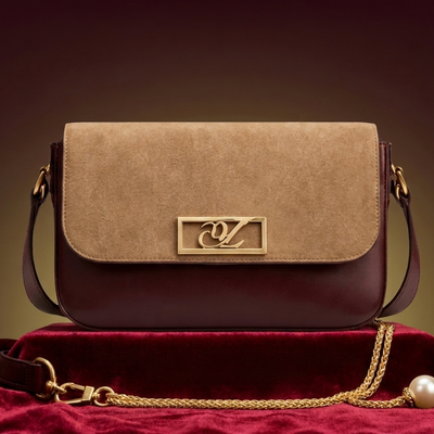 Crossbody Gold Chain, Metal Logo, Flap Closure ZTS-CR-120