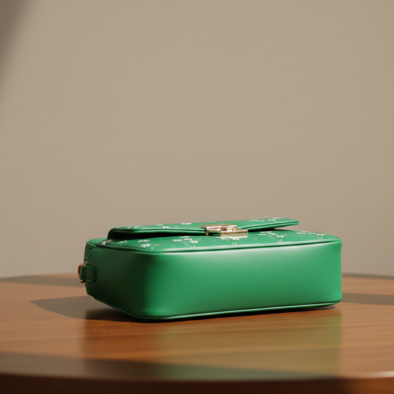 Elegant Mint Pastel Crossbody Bag with Floral Pattern ZTS-CR-086