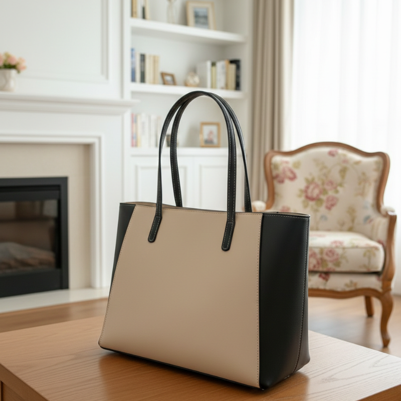 Chic Multi-Color Patchwork Structured Tote Bag ZTS-CR-052