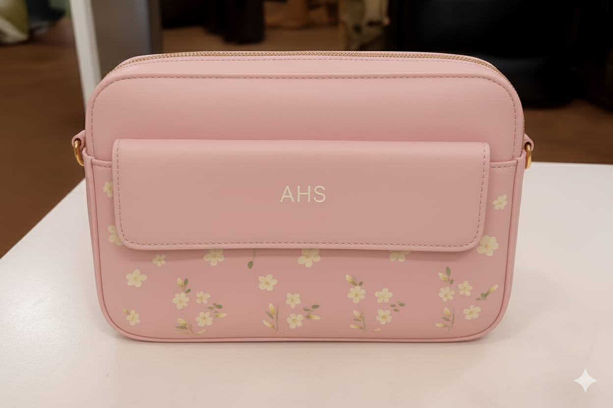 Elegant Mint Pastel Crossbody Bag with Floral Pattern ZTS-CR086