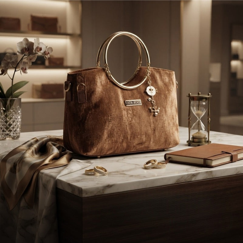 Luxury Women's Fashion Handbag | Premium Velvet Tote Shoulder Bag ZTS-CR-174