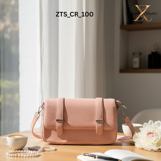 Chic Structured Shoulder Bag with Buckle Details ZTS_CR_100