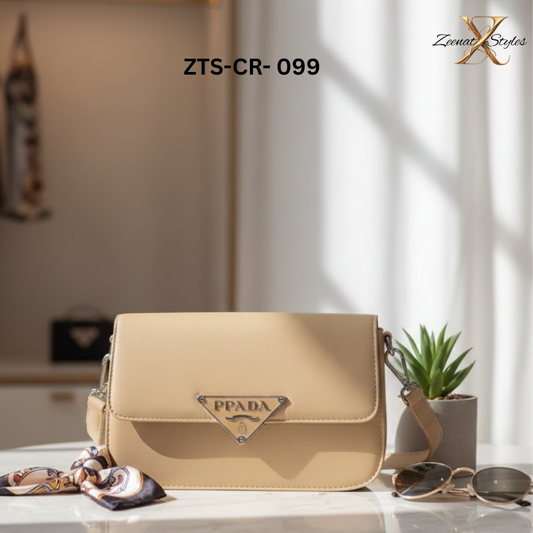 "Elegant Mauve Pink Saffiano Leather Shoulder Bag"ZTS_CR_099