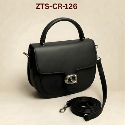 Premium Tan Saddle Handbag with Metallic Clasp – Elegant Ladies Bag ZTS-CR-126