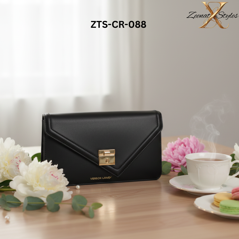 Elegant 'Fashion & Bags' Signature Red Flap Clutch ZTS-CR088