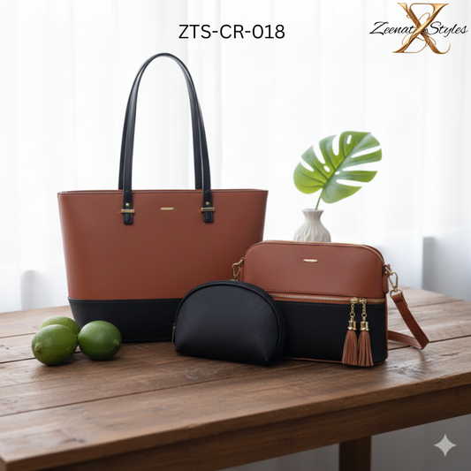 Ladies Shoulder 3 Pcs Bag Set ZTS-CR-018