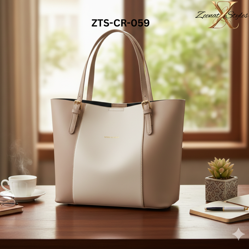 Sophisticated Two-Tone Structured Shoulder Bag ZTS-CR-059