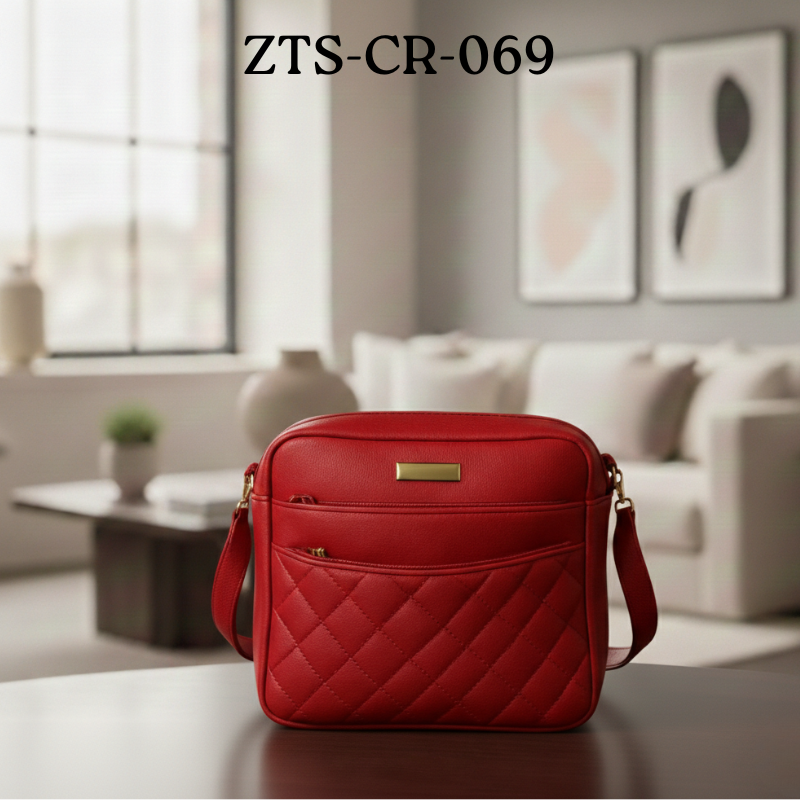 Elegant Red  Shoulder Pouch –ZTS Premium Ladies Handbag ZTS-CR-069