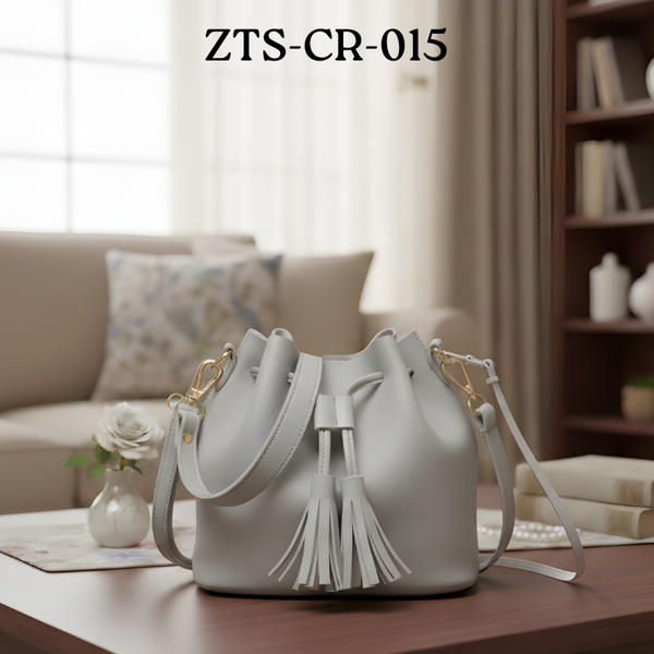 Modern Grey Drawstring Crossbody Bag ZTS-CR-015