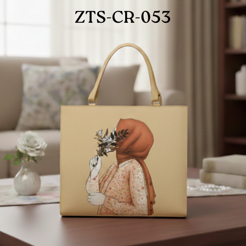 Modest Art Cream Square Handbag ZTS-CR-053