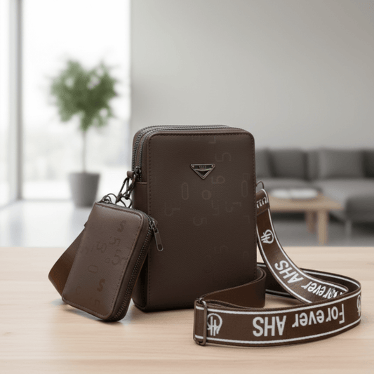 Classic Brown 3-Zip Utility Bag ZTS-CR-004