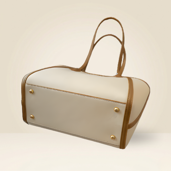 Luxury Beige & Tan Scarf Tote Bag With Scarf Decorated ZTS-CR-078