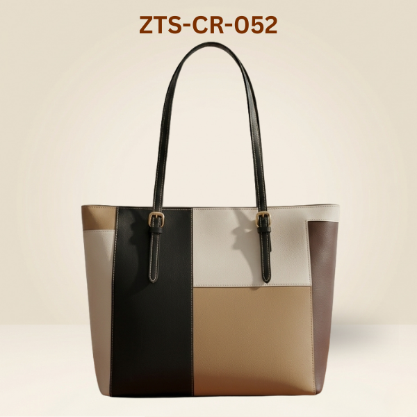 Chic Multi-Color Patchwork Structured Tote Bag ZTS-CR-052