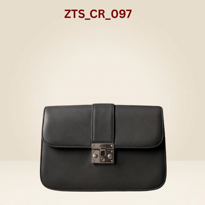 Classic Tan  PU Leather Crossbody Bag with Metallic Lock ZTS_CR_097