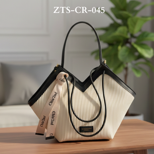 Luxury Ribbon-Accent Pleated Handbag ZTS-CR-045