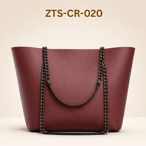 Tote Bag Chic Chain-Strap Leather Tote ZTS-CR-020
