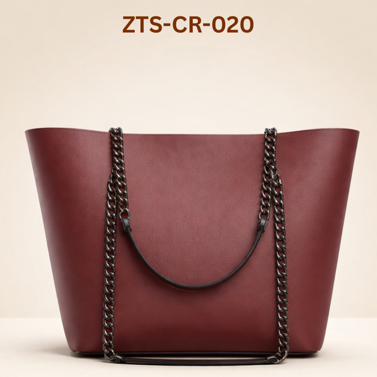 Tote Bag Chic Chain-Strap Leather Tote ZTS-CR-020