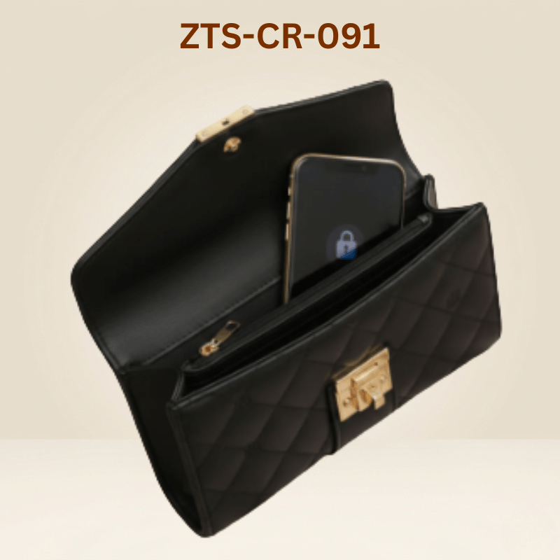 ZTS-CR-091 - Elegant Pista Green Quilted Handbag