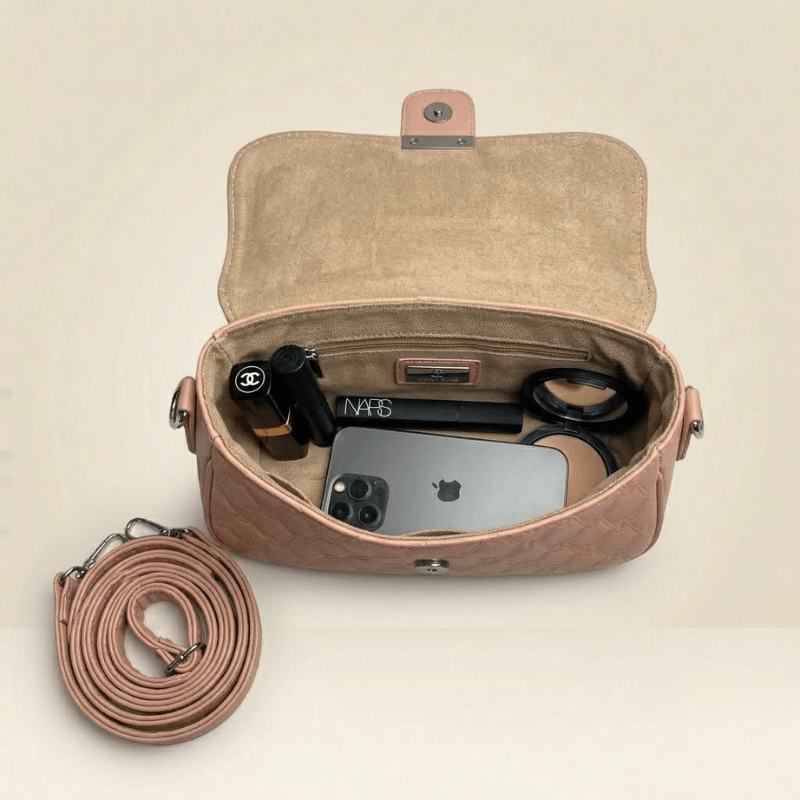 Luxury Quilted Ladies Shoulder Bag Metallic Bar ZTS-CR-140