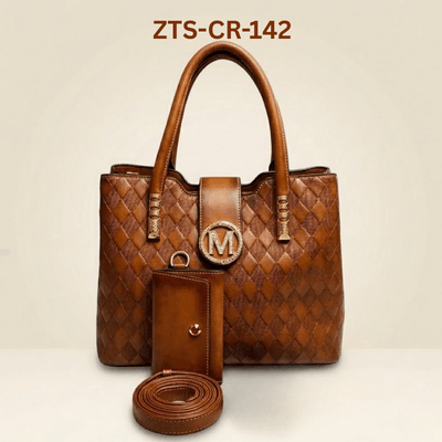 Luxury Quilted Ladies Tote Bag Matching Pouch ZTS-CR-142