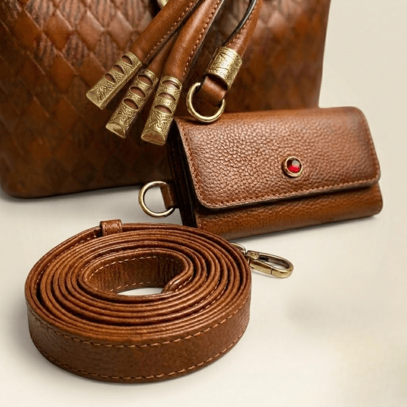 Luxury Quilted Ladies Tote Bag Matching Pouch ZTS-CR-142