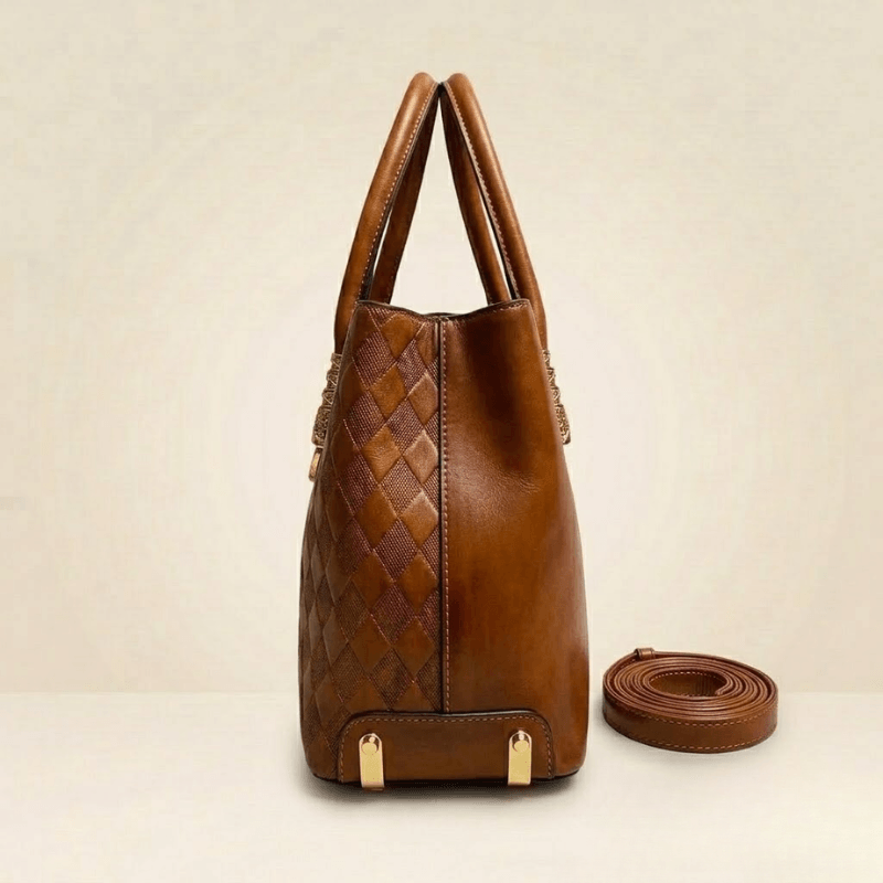 Luxury Quilted Ladies Tote Bag Matching Pouch ZTS-CR-142