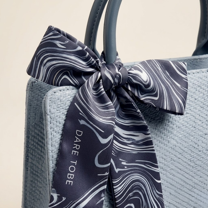 Luxury Textured Ladies Tote Bag Silk Scarf ZTS-CR-146