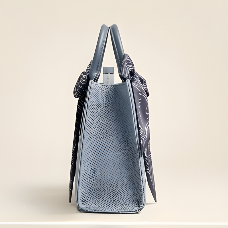 Luxury Textured Ladies Tote Bag Silk Scarf ZTS-CR-146