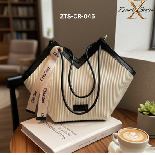 Modern V-Cut Structured Shoulder Bag ZTS-CR-045