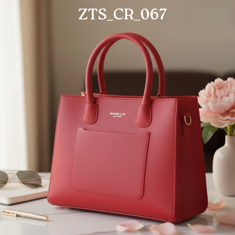 Elegant Red Leather Shoulder Bag for Women ZTS-CR-067