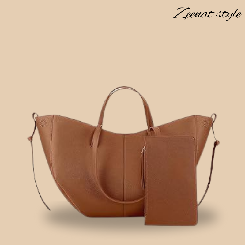 Classic Curved Tote Bag with Matching Wallet ZTS-CR-048