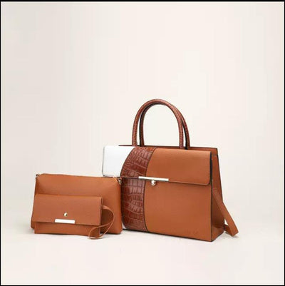 ZTS Fashion 3pcs Set Satchel Purses and Shoulder Tote Bags handbags for Women - Zeenat Style