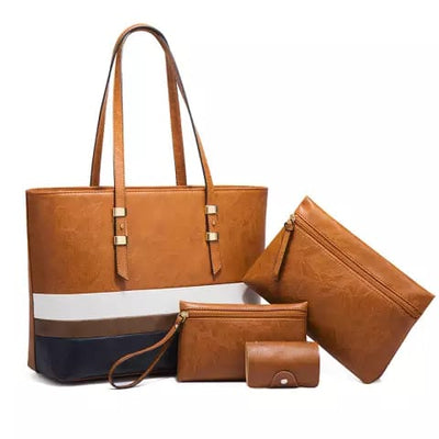4 in 1 New Fashion Large Capacity PU Leather Bags Women Purses Handbags Ladies hand bags - Zeenat Style