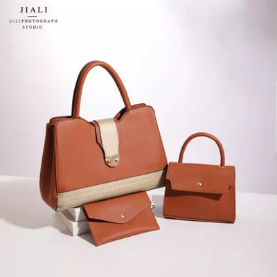 ZTS PU leather Luxury 3 pieces Women's Handbag set Ladies Handbags Set Girls Purses - Zeenat Style