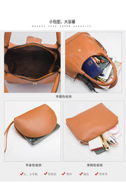 3 Pcs Pu Soft Leather Set Ladies Bags For Womens - Zeenat Style